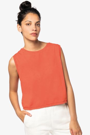 Image produit T-shirt crop sans manche femme - 165g