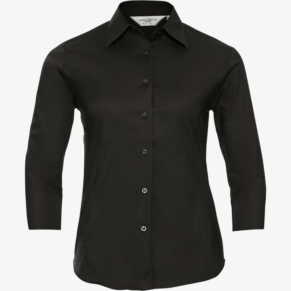 Ladies’ 3/4 sleeve fitted stretch shirt