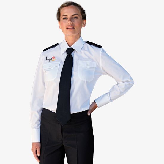 Chemise pilote à manches longues pour femme