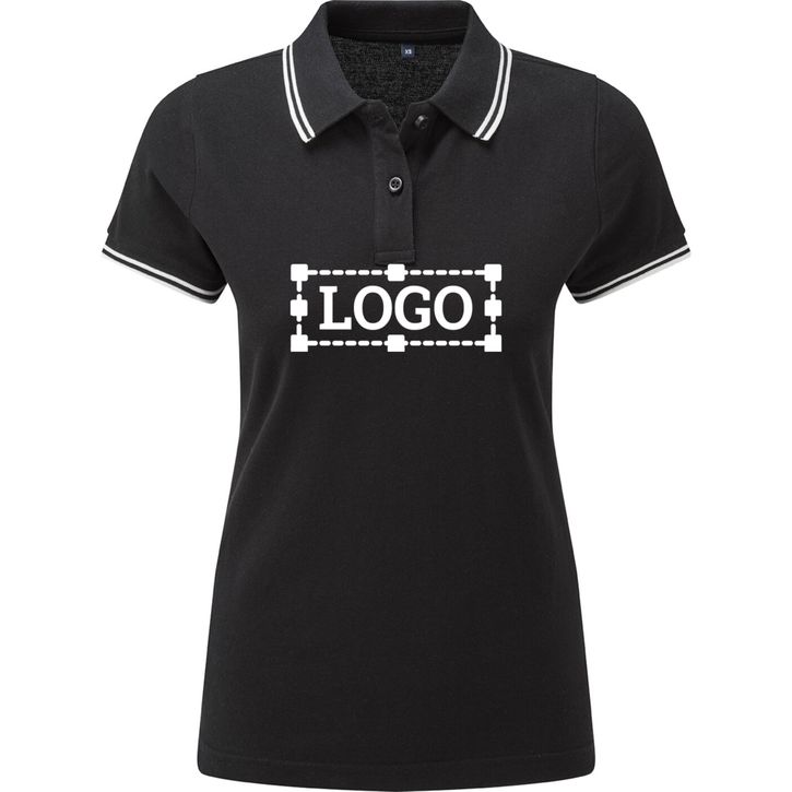 Image produit Polo passepoilé coupe classique femme - col contrasté