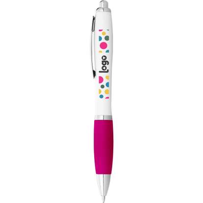 Image produit Stylo bille avec corps blanc et grip coloré Nash