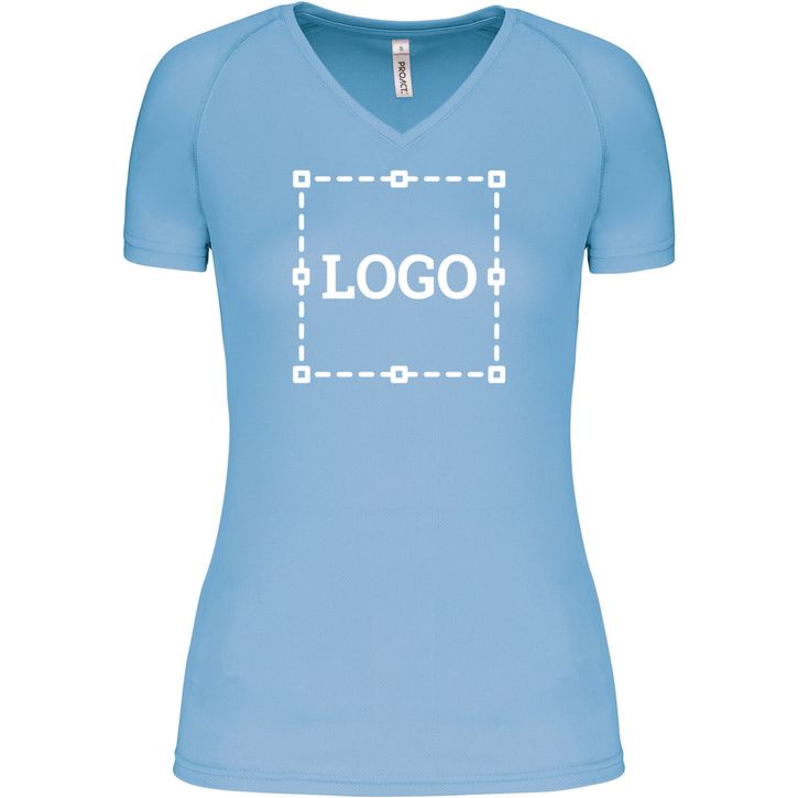 T-shirt de sport manches courtes col v femme