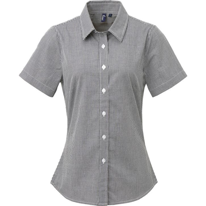 Image produit Chemise micro-carreaux Vichy Gingham à manches courtes pour femme