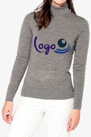 Image produit Pull Mérinos col roulé femme