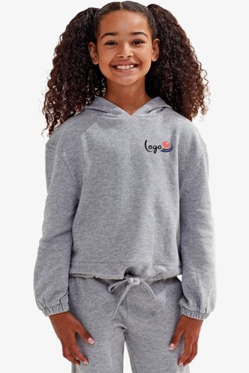 Image produit Sweat à capuche crop-top oversize en tissu recyclé Tridri® enfant