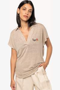 Image produit Polo en lin femme - 190g