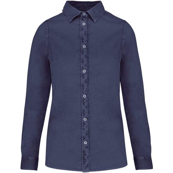 Chemise délavée en coton twill femme