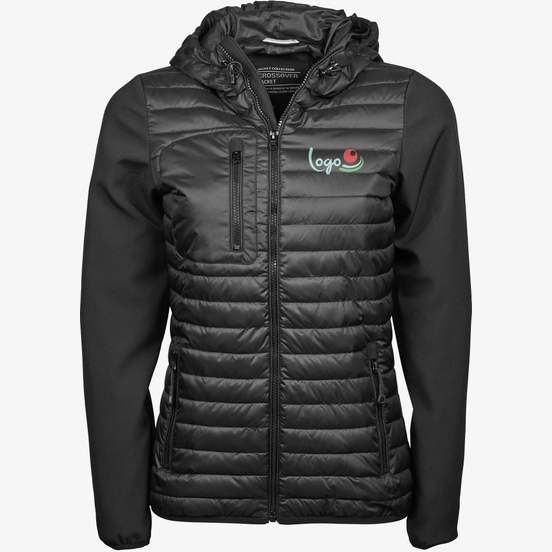 Women's hooded crossover jacket