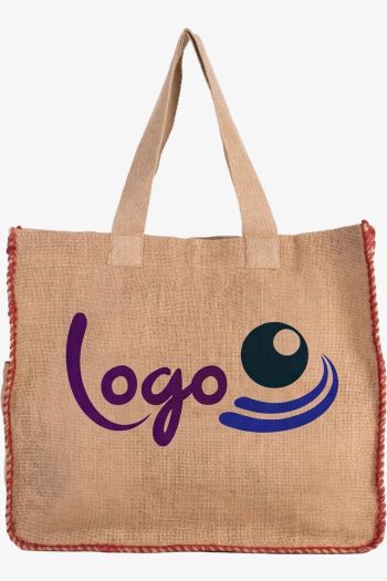 Image produit Sac en jute avec coutures contrastées