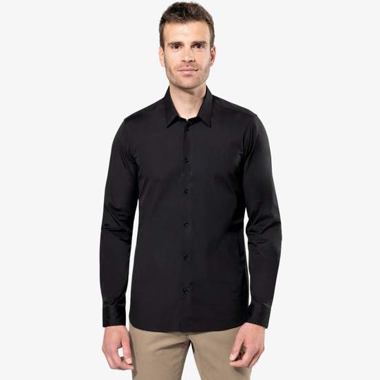 Chemise popeline manches longues homme