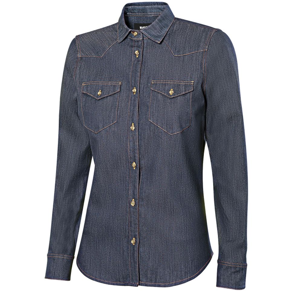 Chemise stretch en denim femme