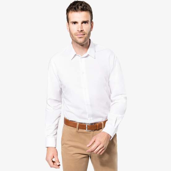 Chemise popeline manches longues homme