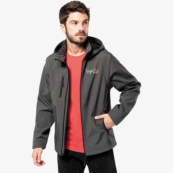 Veste Softshell 3 couches à capuche avec manches amovibles unisexe