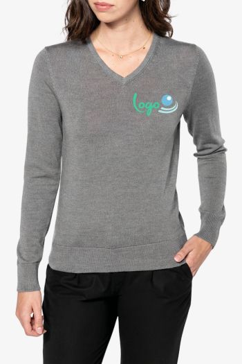 Image produit Pull Mérinos col V femme