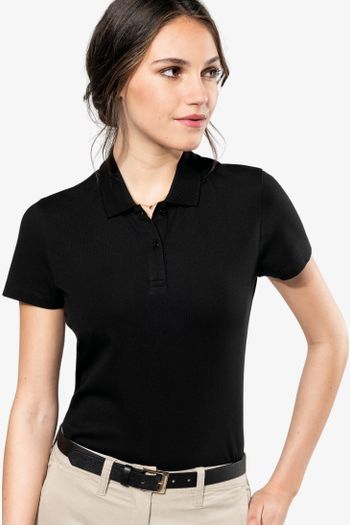 Image produit Polo Supima® manches courtes femme