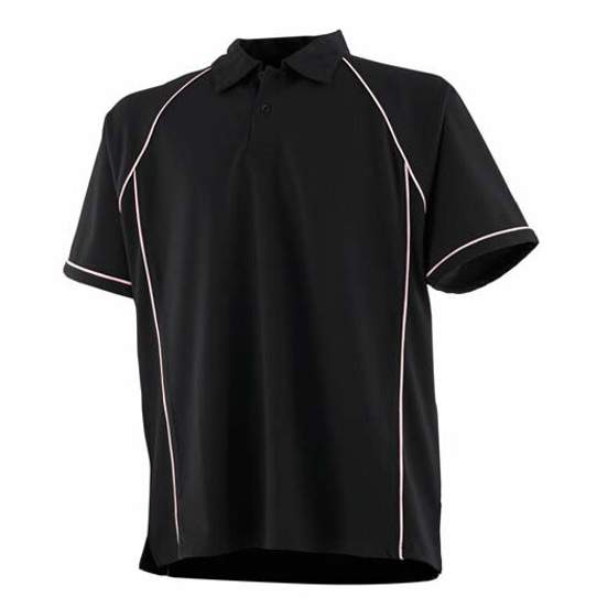 Kids piped performance polo