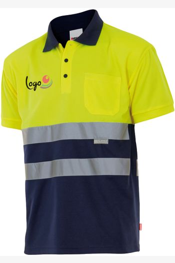 Image produit Polo bicolore manches courtes haute visibilité