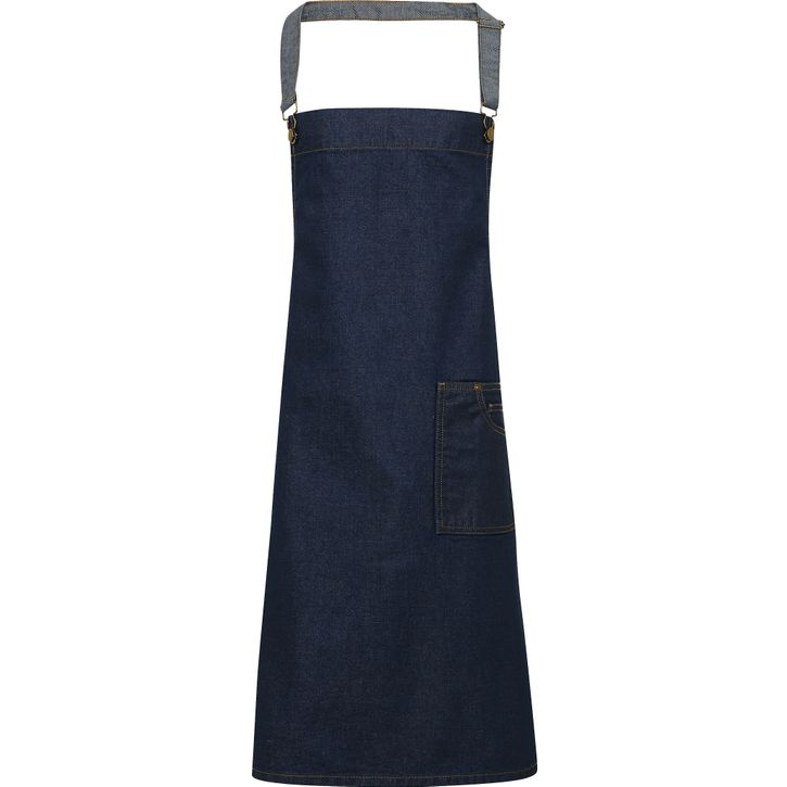 Image produit Tablier à bavette "District" en denim effet ciré 