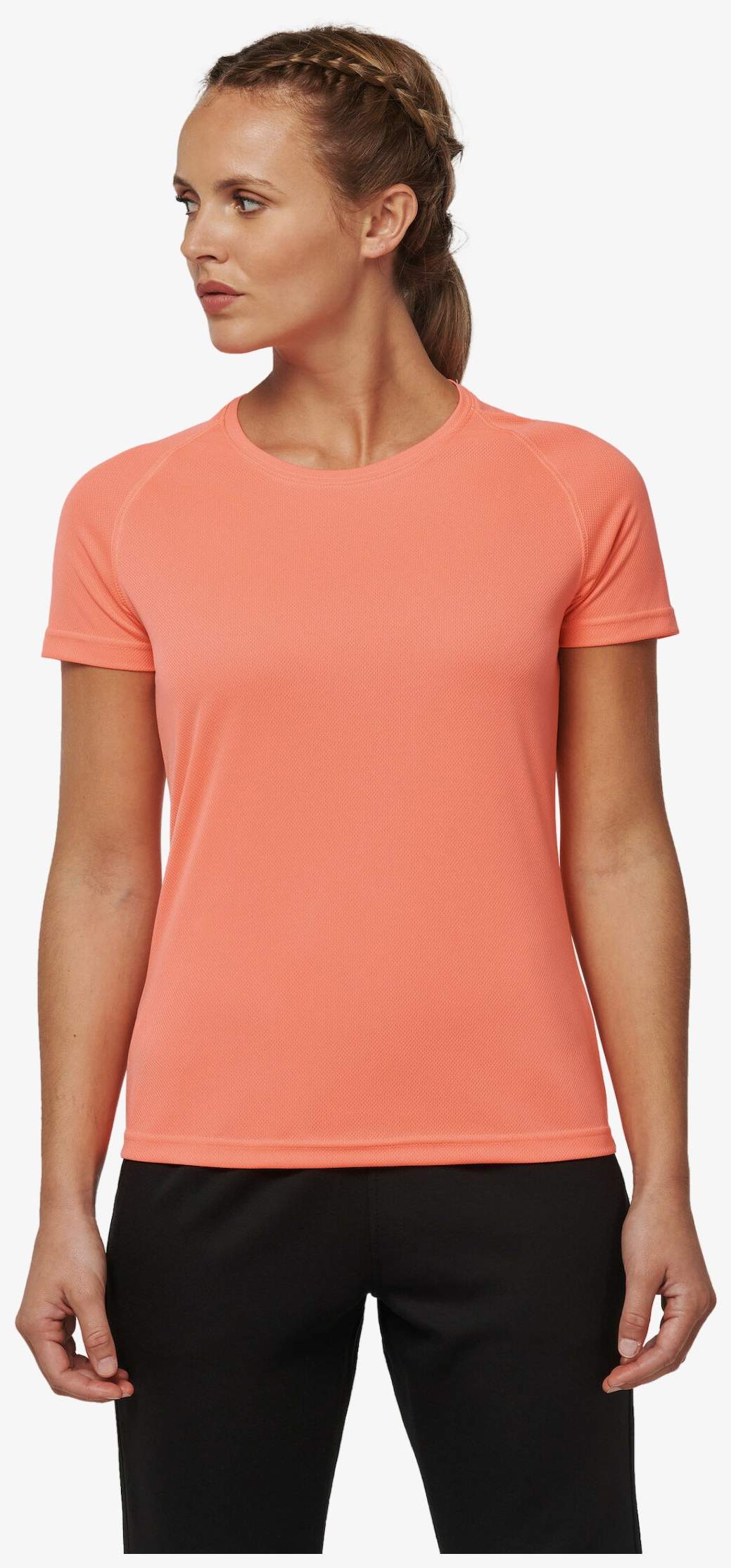 Tee-shirt personnalisé fluorescent femme séchage rapide polyester