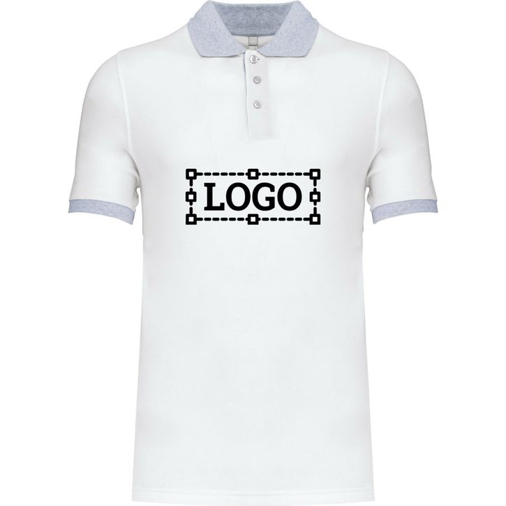 Image produit Polo piqué bicolore homme