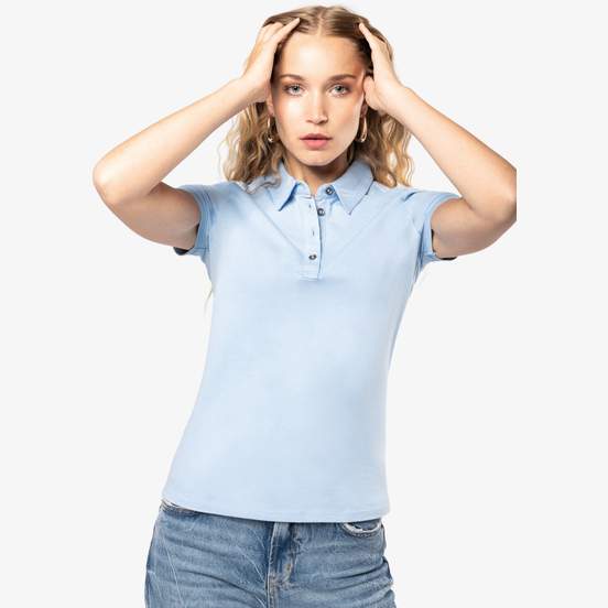 Polo jersey manches courtes femme