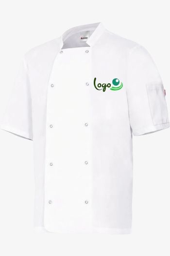 Image produit Veste de cuisinier manches courtes avec boutons pression