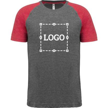 Image produit T-shirt triblend bicolore sport manches courtes unisexe