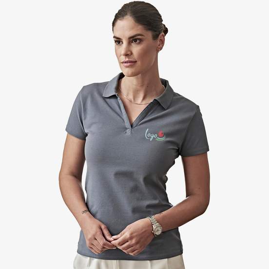 Women's luxury stretch v-neck polo