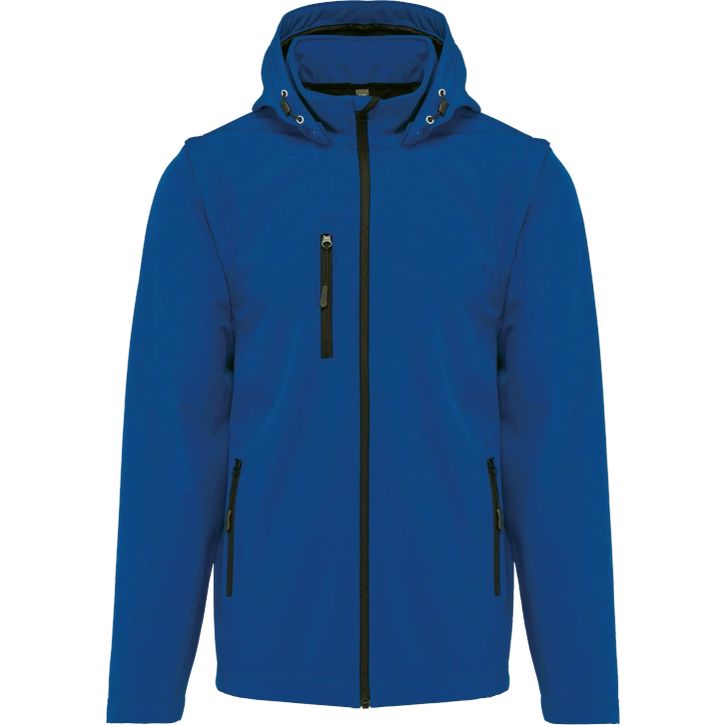 Image produit Veste Softshell 3 couches à capuche avec manches amovibles unisexe