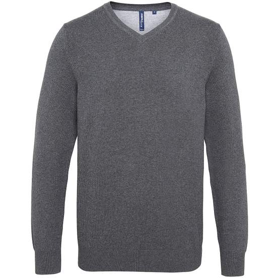 Pull col V homme en coton mélangé