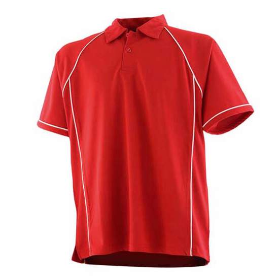 Kids piped performance polo