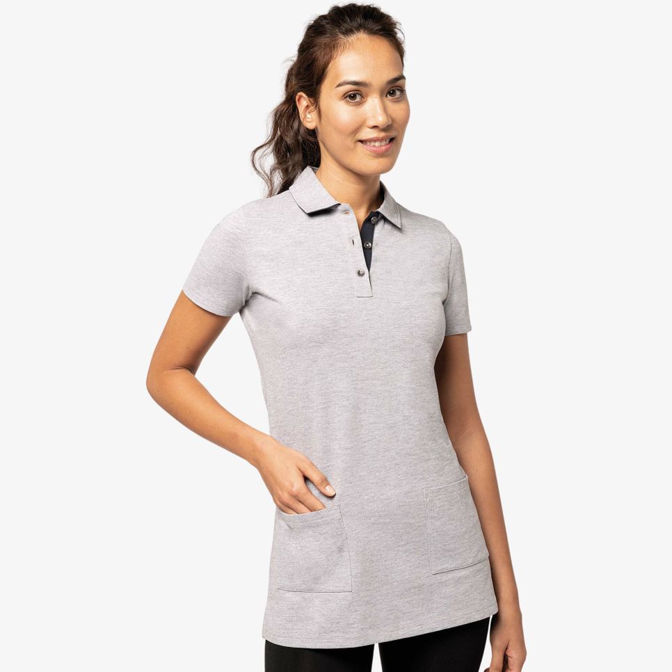 Polo long manches courtes femme