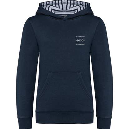 Image produit Sweat-shirt à capuche contrastée à motifs enfant unisexe