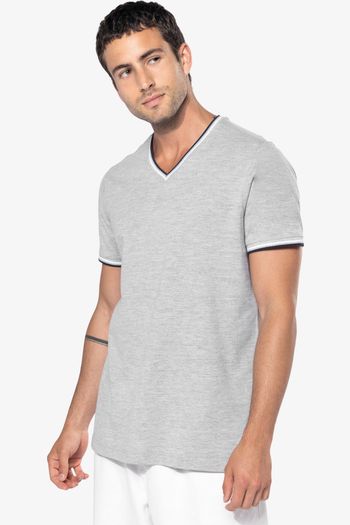 Image produit T-shirt maille piquée col V homme