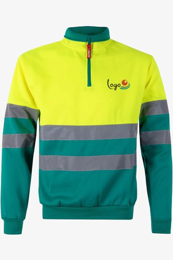 Image produit Sweat bicolore col zippé haute visibilité