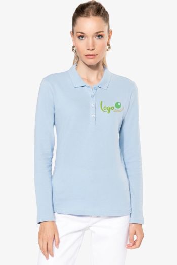 Image produit Polo piqué manches longues femme 