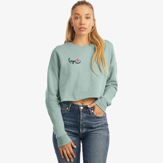 Women's cropped crew fleece