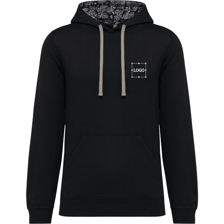 Image produit Sweat-shirt à capuche contrastée à motifs unisexe