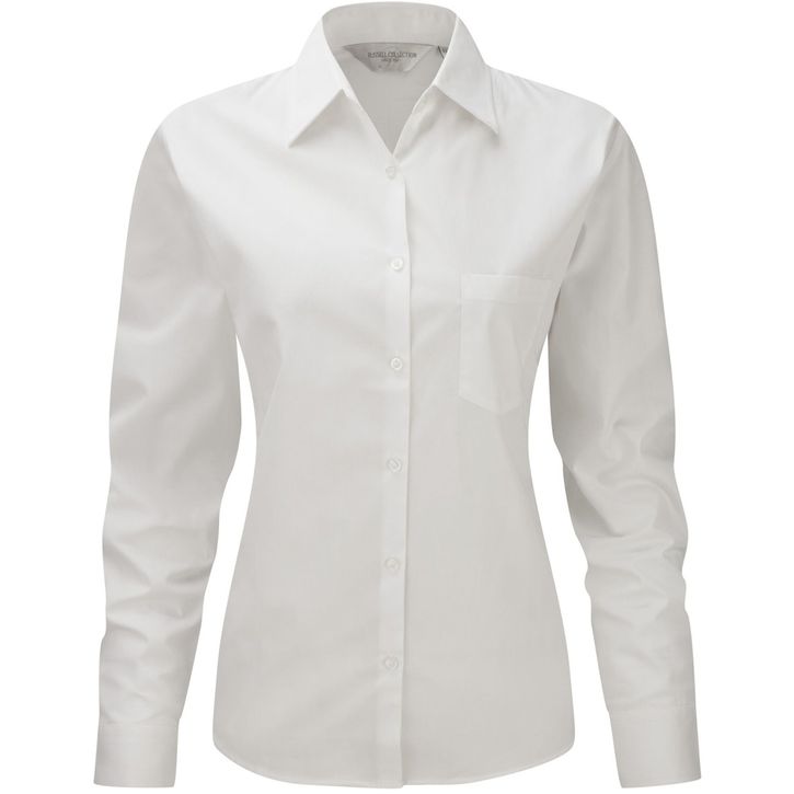 Image produit Ladies’ long sleeve classic pure cotton poplin shirt