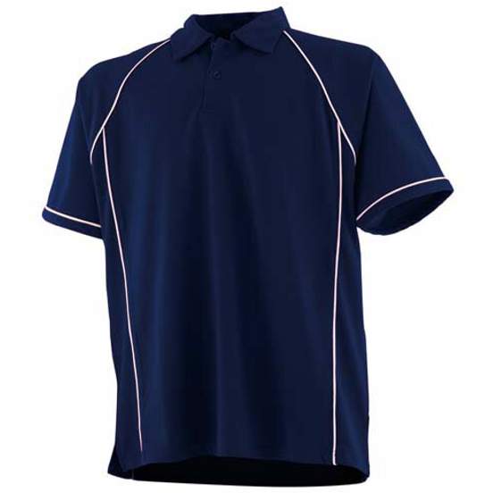 Kids piped performance polo