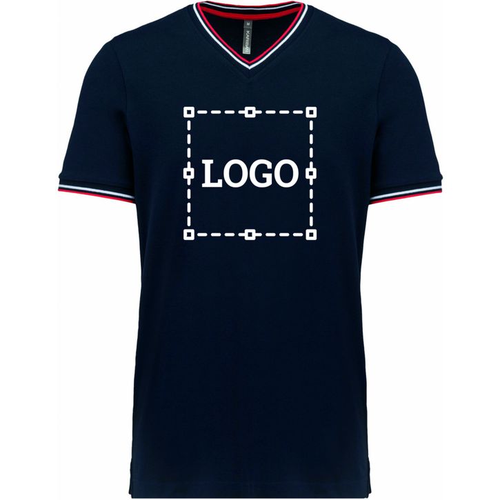 Image produit T-shirt maille piquée col V homme