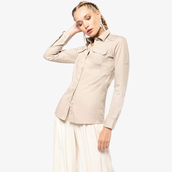 Chemise safari manches longues femme