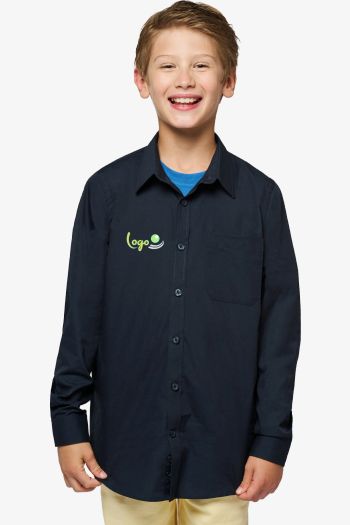 Chemise popeline manches longues enfant