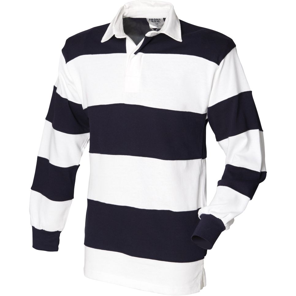 SEWN STRIPE LONG SLEEVE RUGBY SHIRT 