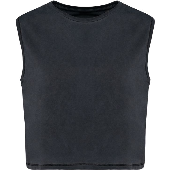 Image produit T-shirt crop sans manche femme - 165g