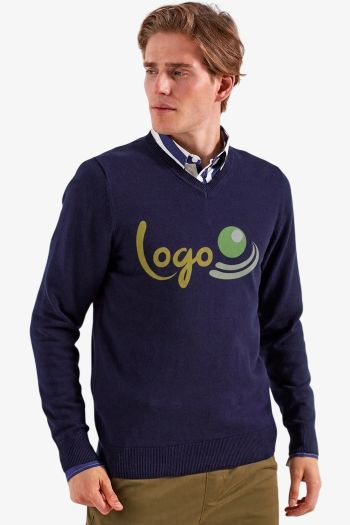 Image produit Pull col V homme en coton mélangé