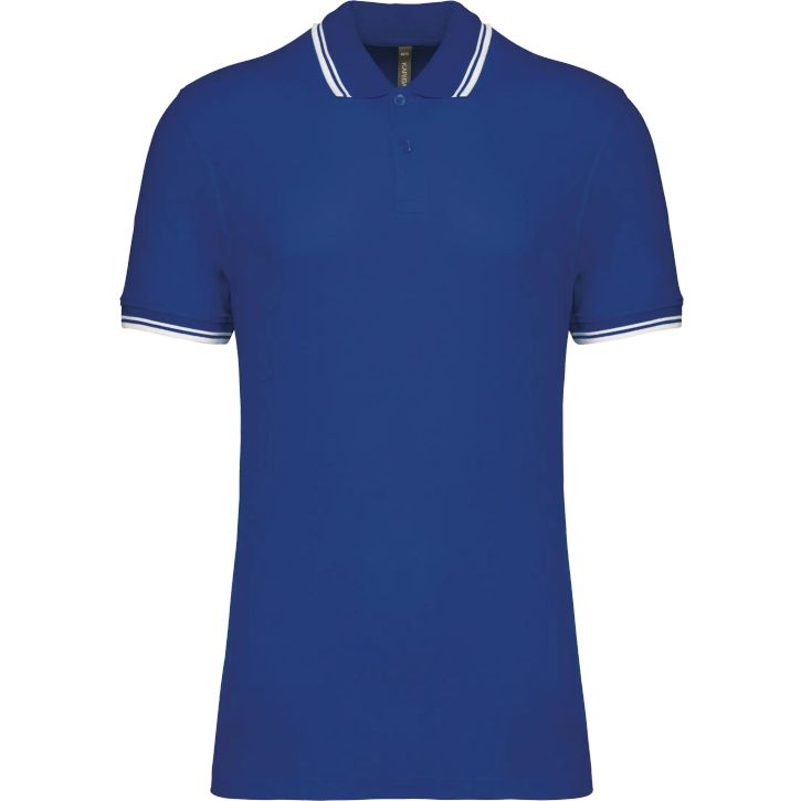 Image produit Polo homme manches courtes à liserés contrastés