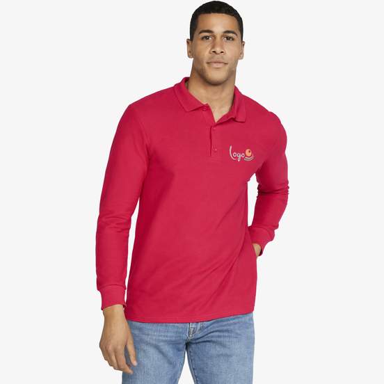 Premium Cotton Adult Double Piqué Polo LS