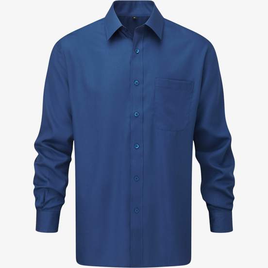 Men’s long sleeve classic polycotton poplin shirt