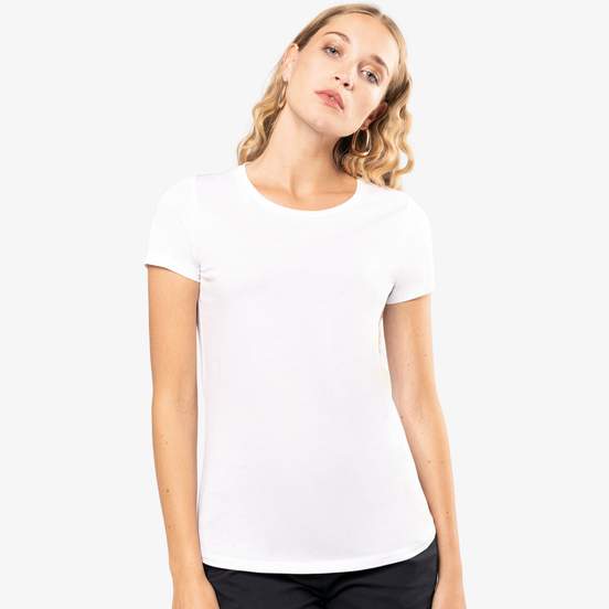 T-shirt Supima® col rond manches courtes femme